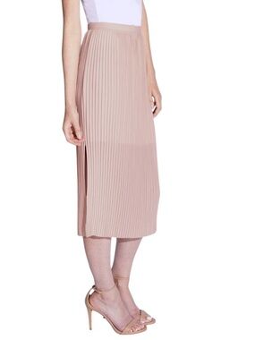 Noel Asmar Joie pleated chiffon side slit midi skirt size 8 excellent condition